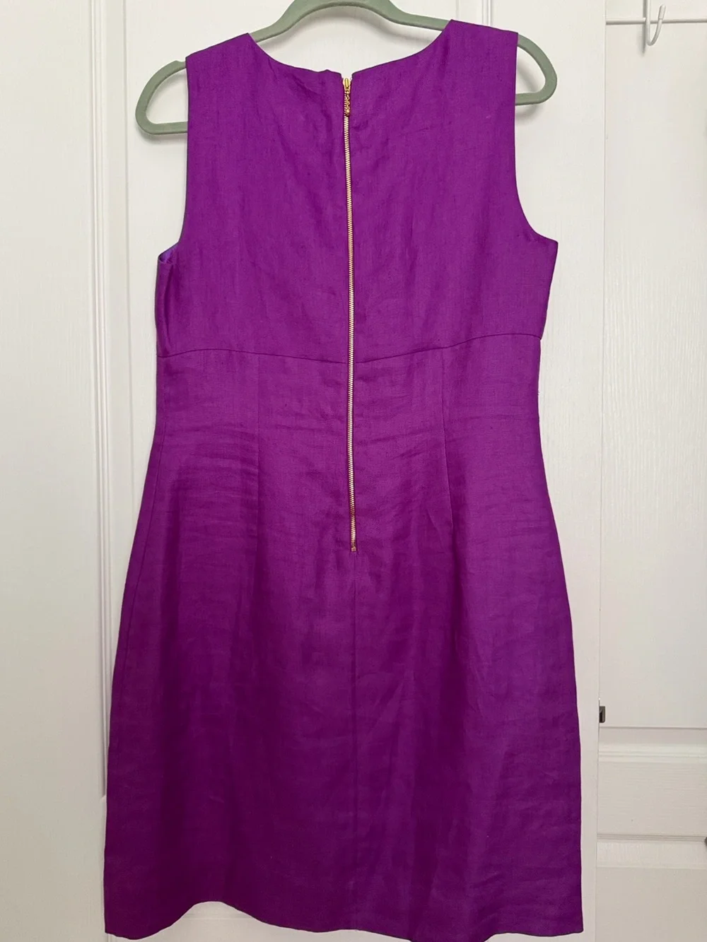 ♠️ Kate Spade Linen Purple Bow-Front Sleeveless Dress Sz 12